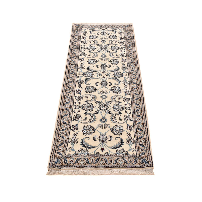 Tapis de couloir Tapis persan - Nain - Royal - 193 x 62 cm - crème