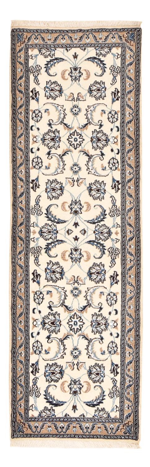Tapis de couloir Tapis persan - Nain - Royal - 202 x 63 cm - crème