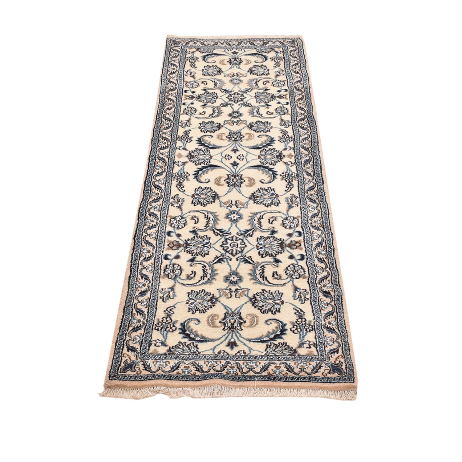 Tapis de couloir Tapis persan - Nain - Royal - 198 x 58 cm - crème