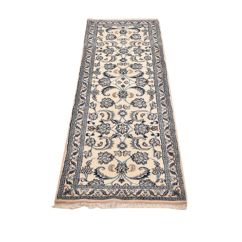 Tapis de couloir Tapis persan - Nain - Royal - 198 x 58 cm - crème