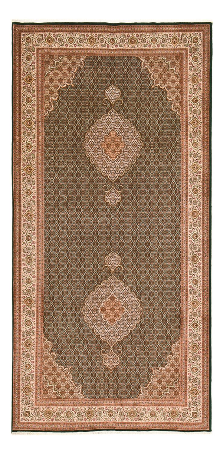 Tapis de couloir Tapis persan - Tabriz - Royal - 404 x 200 cm - sable