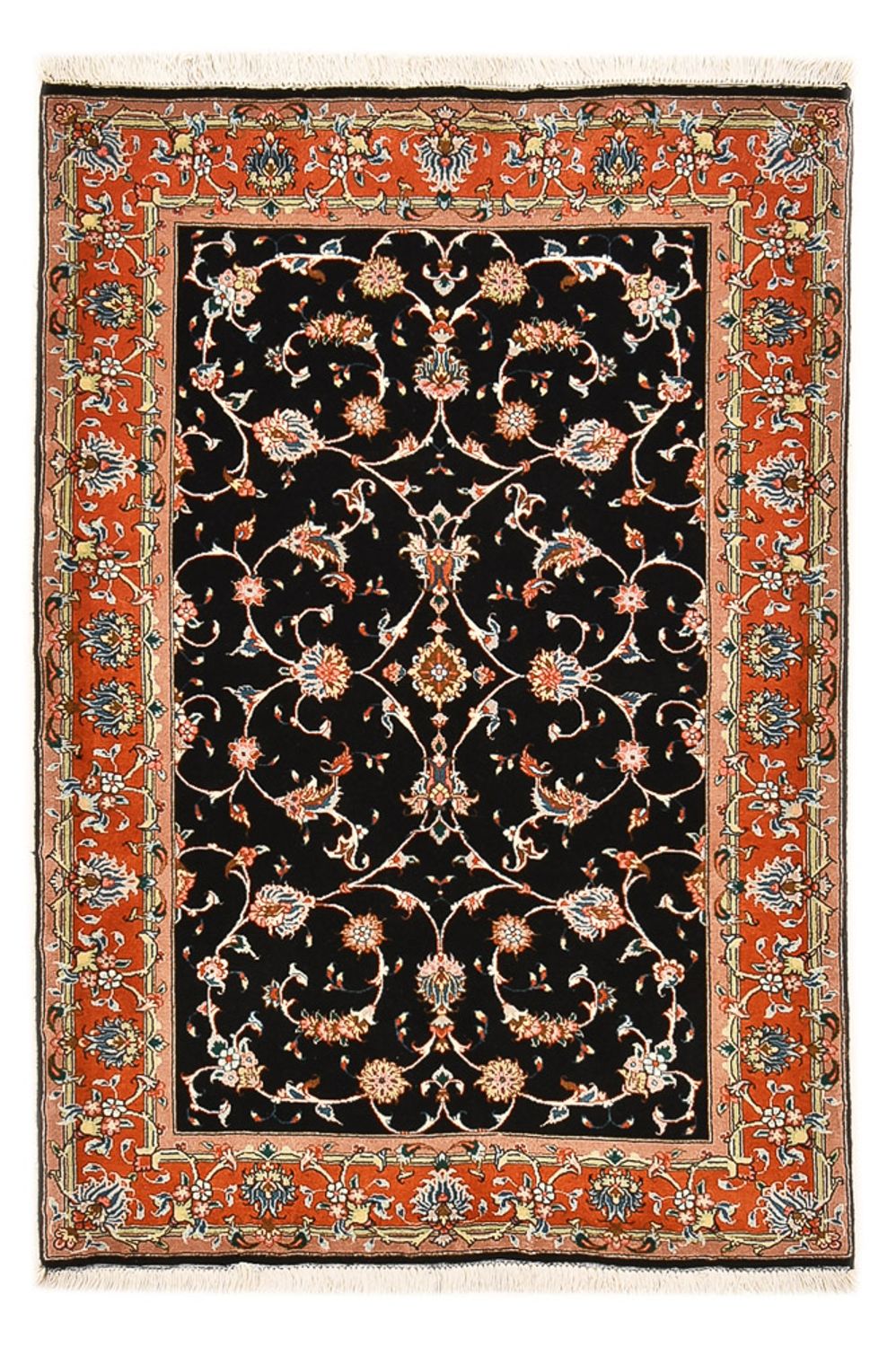 Tapis persan - Tabriz - Royal - 150 x 102 cm - bleu foncé