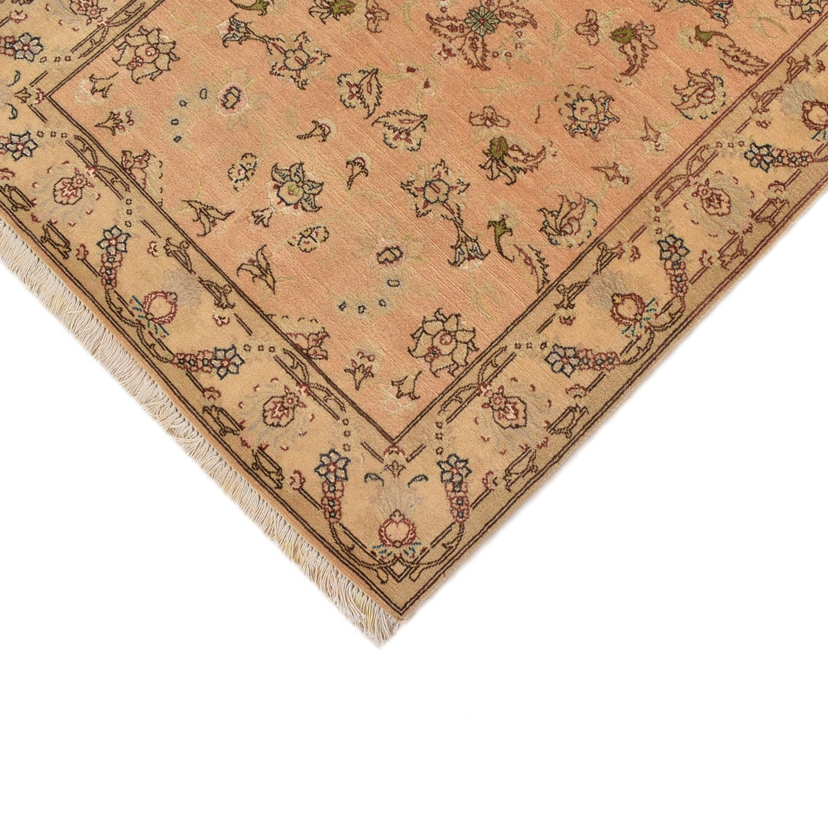 Tapis de couloir Tapis persan - Tabriz - Royal - 376 x 80 cm - or