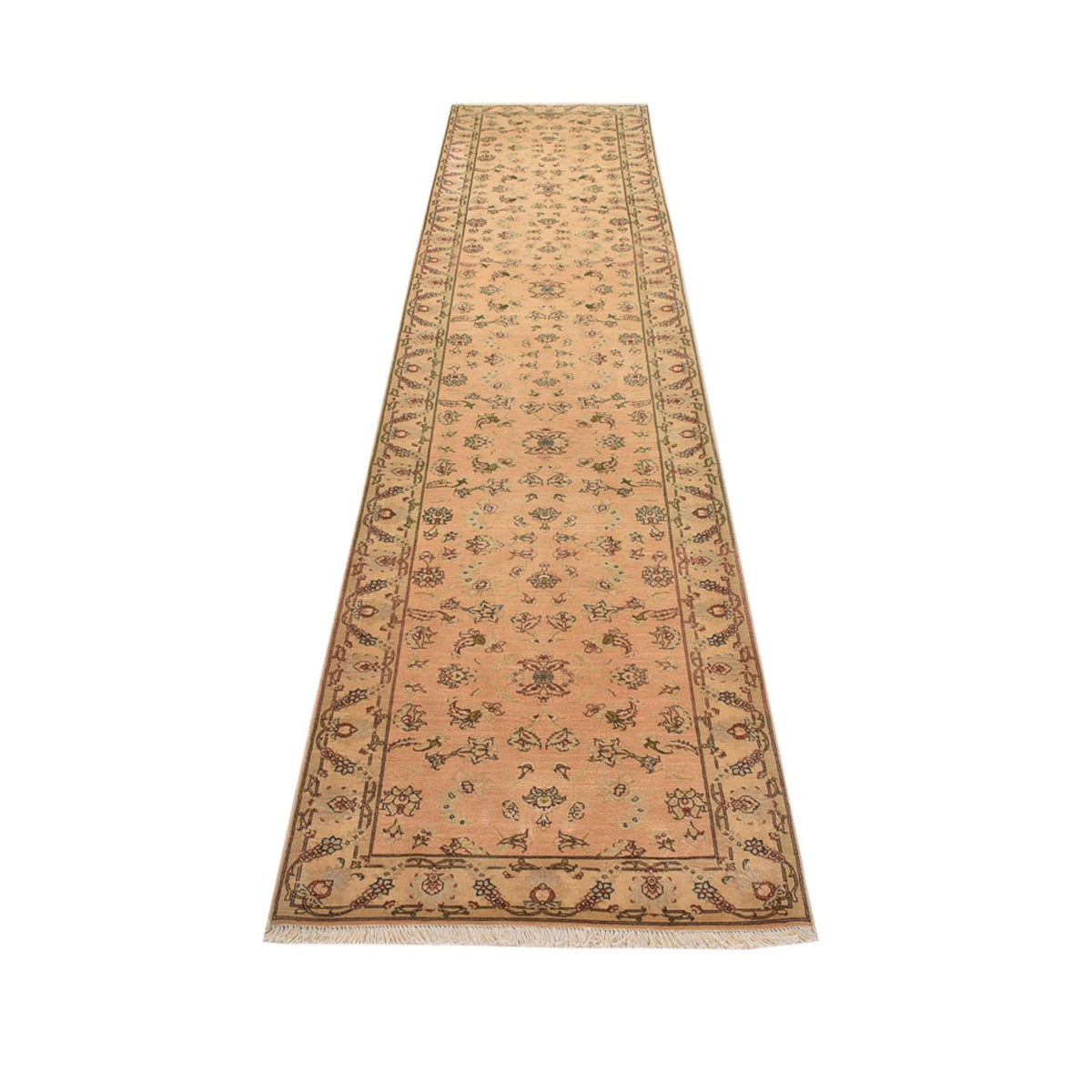 Tapis de couloir Tapis persan - Tabriz - Royal - 376 x 80 cm - or
