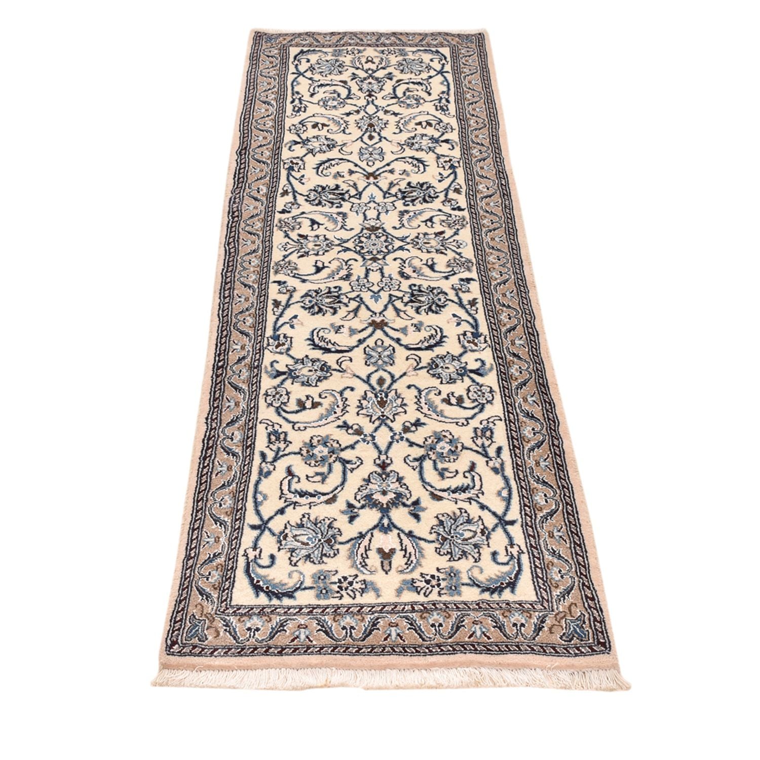 Tapis de couloir Tapis persan - Nain - Royal - 195 x 60 cm - crème