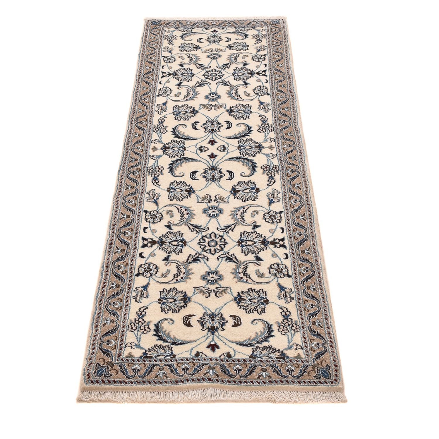 Tapis de couloir Tapis persan - Nain - Royal - 192 x 57 cm - crème