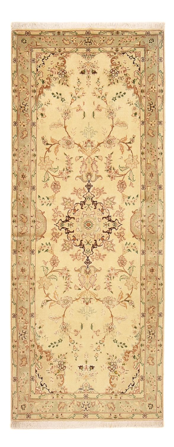 Tapis de couloir Tapis persan - Tabriz - Royal - 205 x 81 cm - beige
