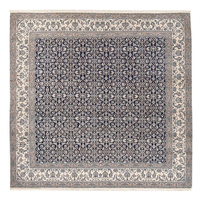 Tapis persan - Nain - Premium carré  - 342 x 340 cm - bleu foncé