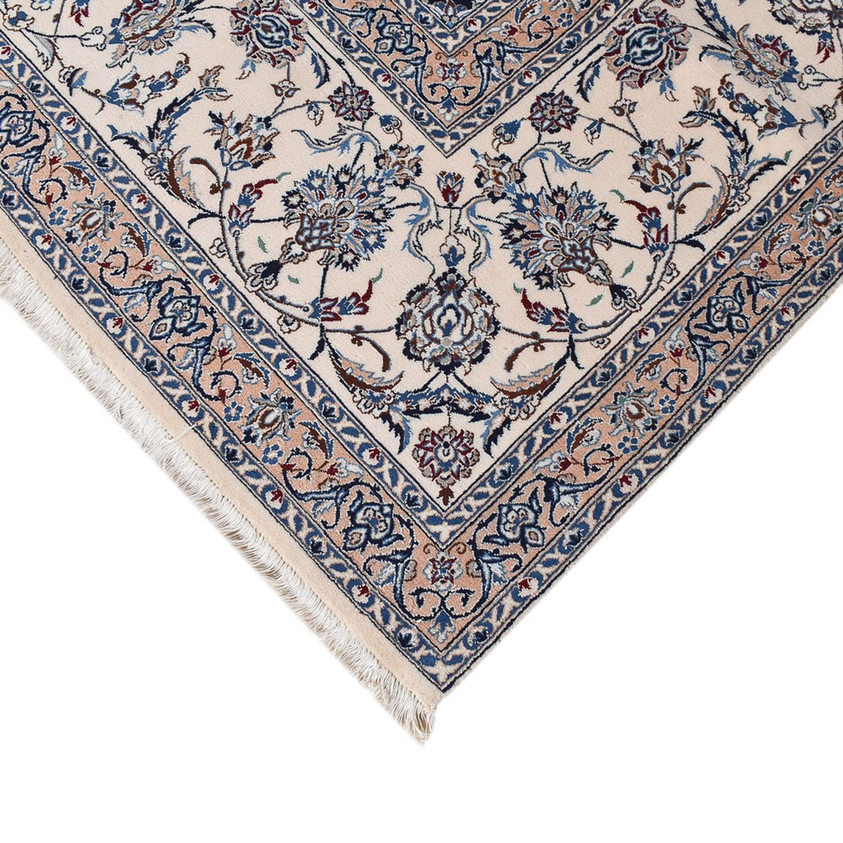 Tapis persan - Nain - Premium carré  - 342 x 340 cm - bleu foncé