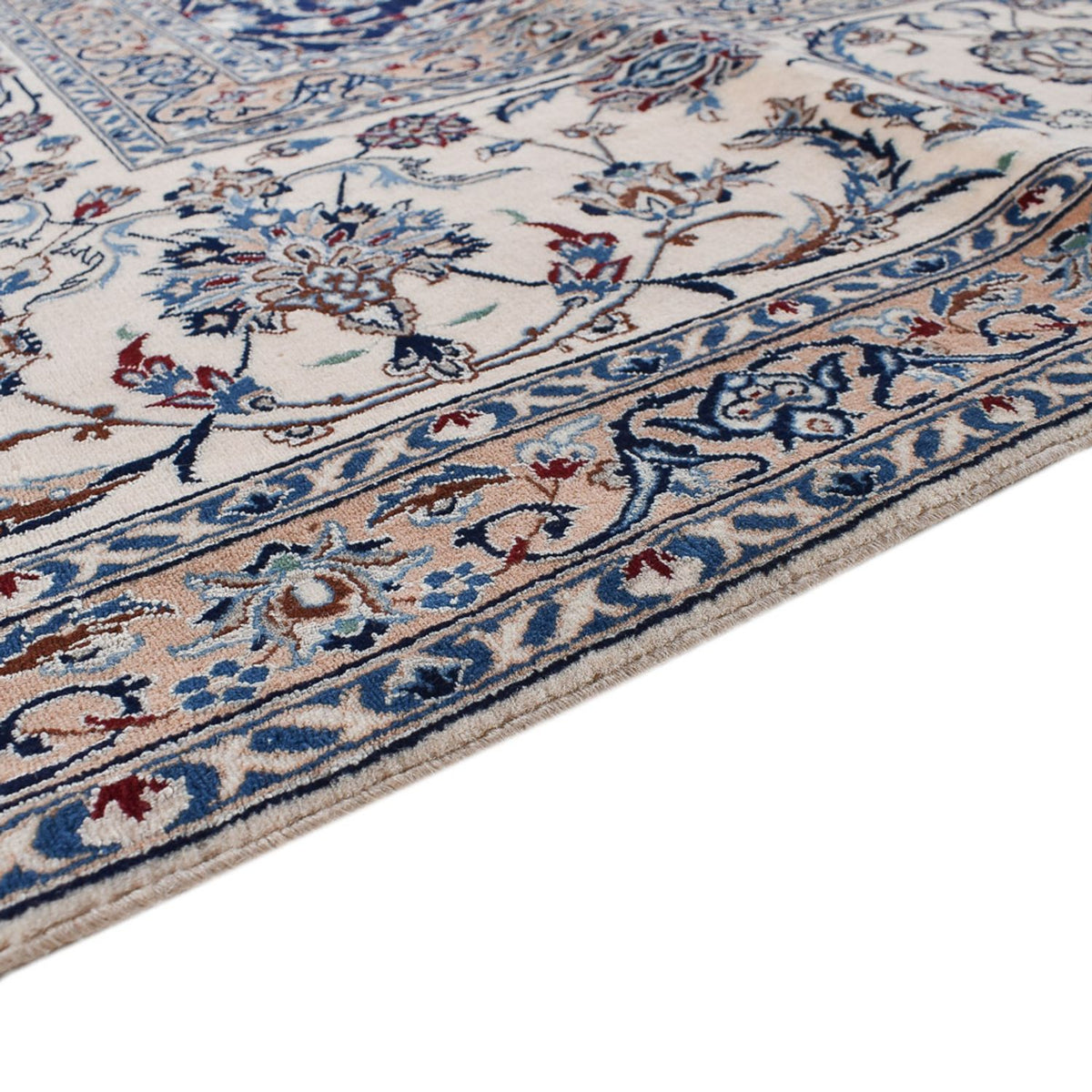 Tapis persan - Nain - Premium carré  - 342 x 340 cm - bleu foncé
