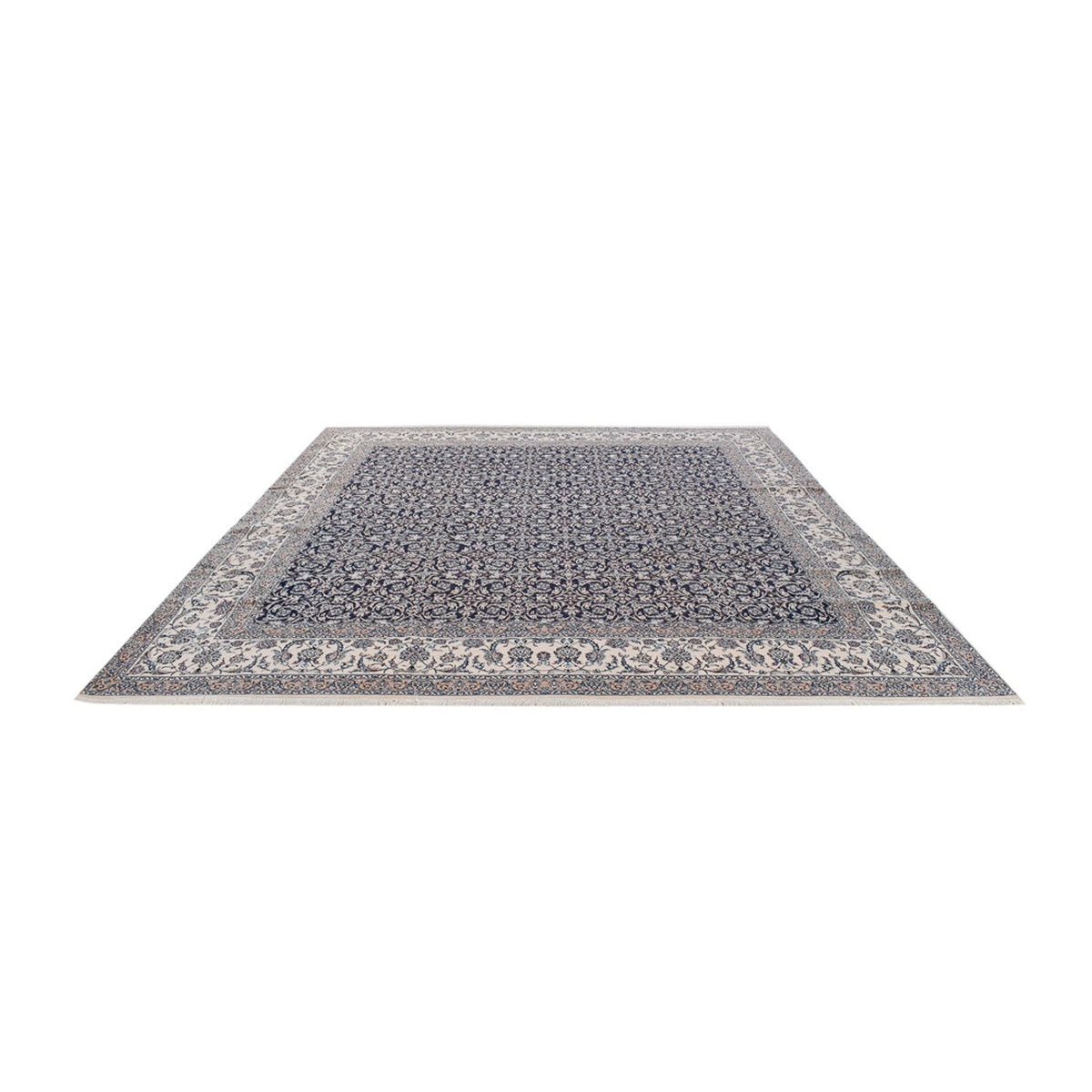 Tapis persan - Nain - Premium carré  - 342 x 340 cm - bleu foncé