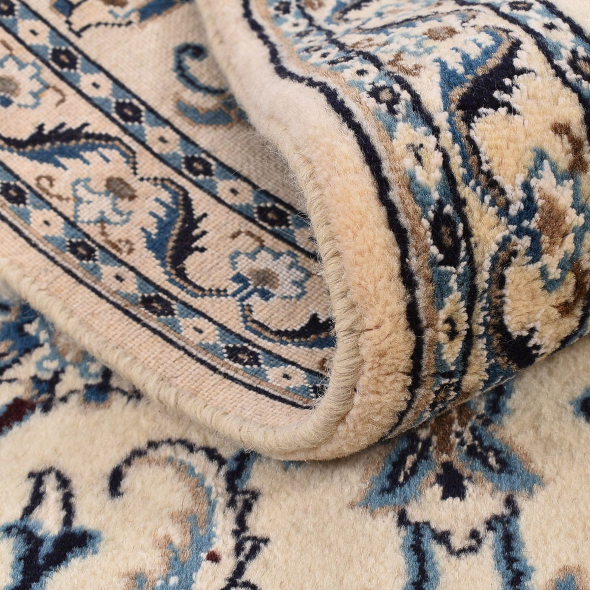 Tapis de couloir Tapis persan - Nain - Royal - 209 x 64 cm - crème