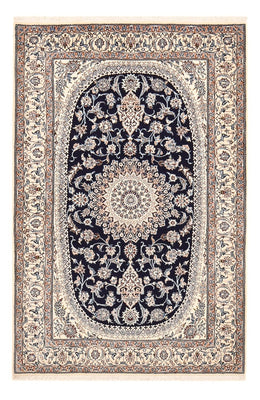 Tapis persan - Nain - Premium - 198 x 131 cm - bleu foncé