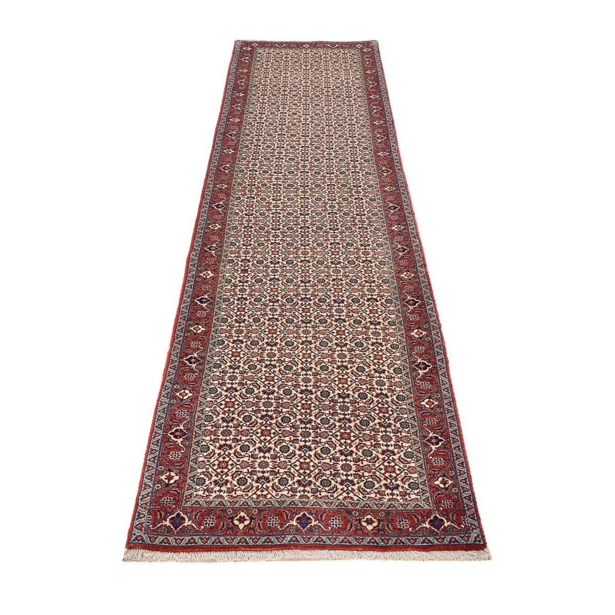 Tapis de couloir Tapis persan - Bidjar - 390 x 82 cm - terracotta