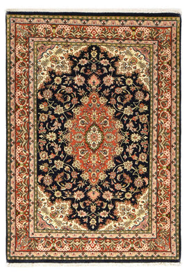 Tapis persan - Ghom - Royal - 194 x 137 cm - bleu foncé
