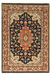 Tapis persan - Ghom - Royal - 194 x 137 cm - bleu foncé