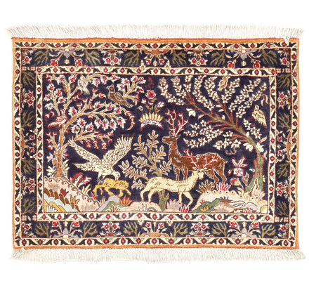 Tapis persan - Royal - 80 x 62 cm - multicolore