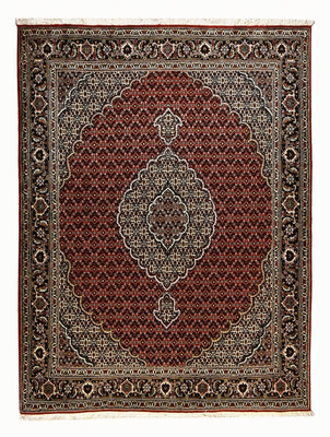 Tapis persan - Tabriz - Royal - 202 x 154 cm - rouge foncé