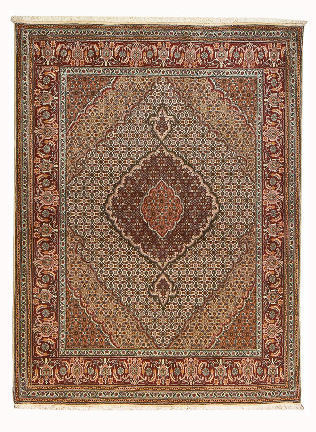 Tapis persan - Tabriz - Royal - 198 x 156 cm - marron foncé