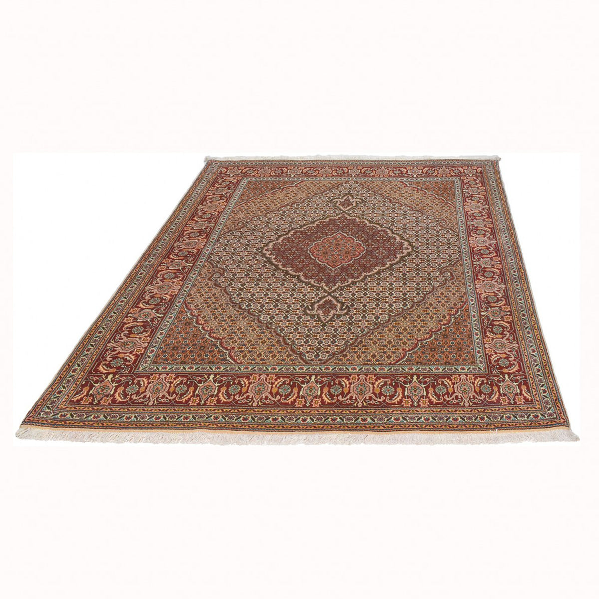 Tapis persan - Tabriz - Royal - 198 x 156 cm - marron foncé