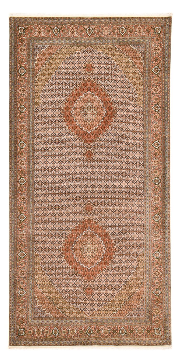 Tapis de couloir Tapis persan - Tabriz - Royal - 403 x 200 cm - marron clair