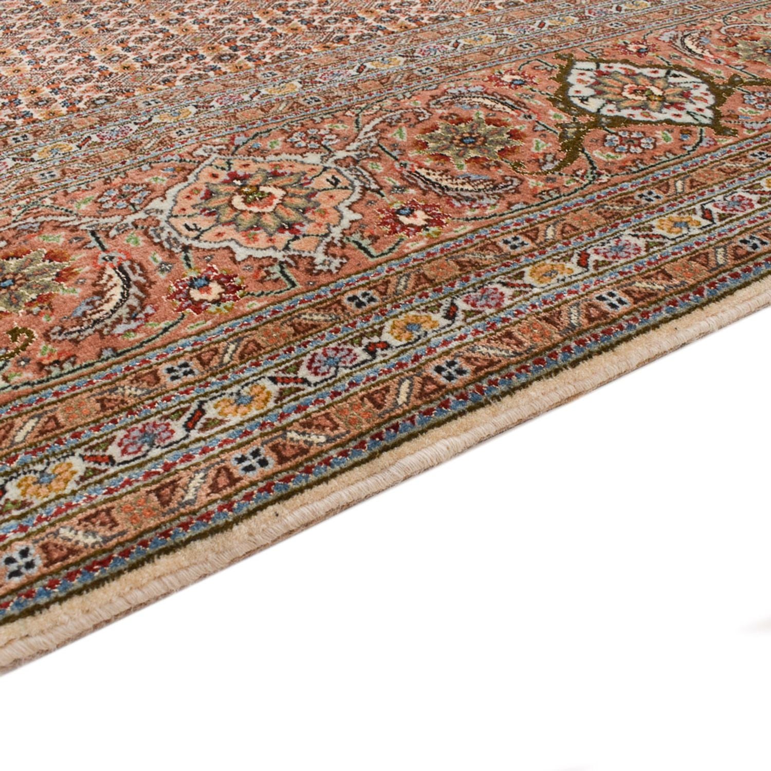 Tapis de couloir Tapis persan - Tabriz - Royal - 403 x 200 cm - marron clair