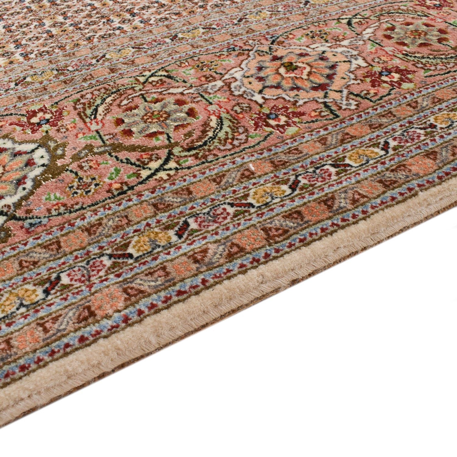 Tapis de couloir Tapis persan - Tabriz - Royal - 408 x 201 cm - marron clair