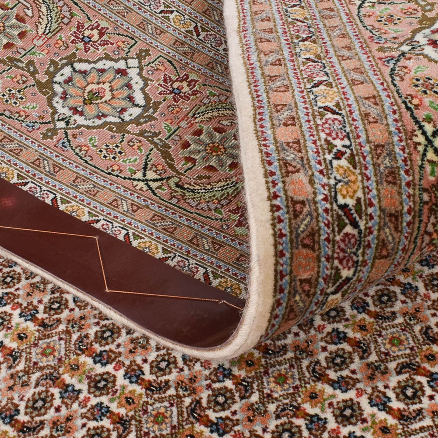 Tapis de couloir Tapis persan - Tabriz - Royal - 408 x 201 cm - marron clair