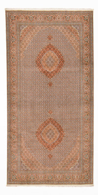 Tapis de couloir Tapis persan - Tabriz - Royal - 407 x 201 cm - marron clair