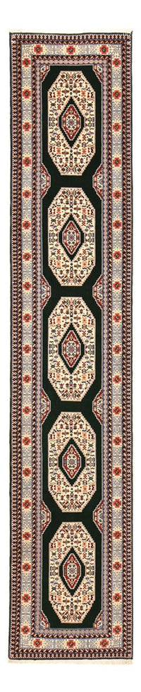 Tapis de couloir Tapis persan - Tabriz - Premium - 372 x 74 cm - bleu foncé