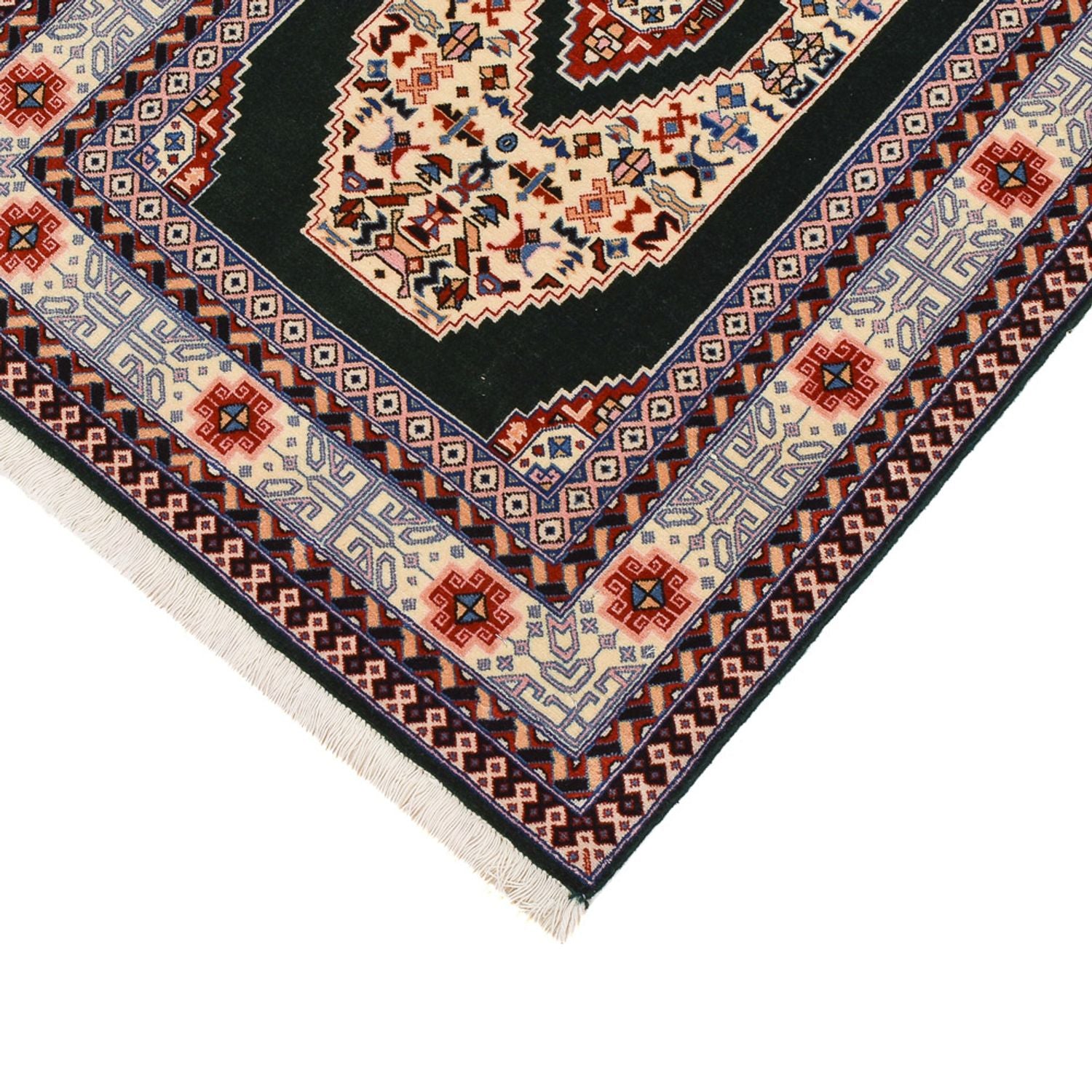 Tapis de couloir Tapis persan - Tabriz - Premium - 372 x 74 cm - bleu foncé