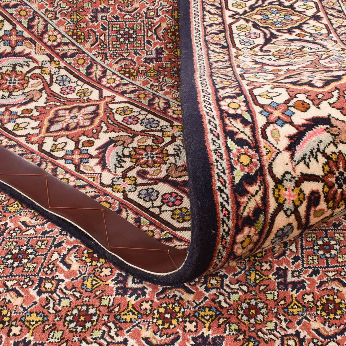 Tapis de couloir Tapis persan - Bidjar - 390 x 200 cm - rouge clair