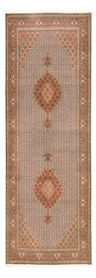 Tapis de couloir Tapis persan - Tabriz - Royal - 404 x 150 cm - marron clair