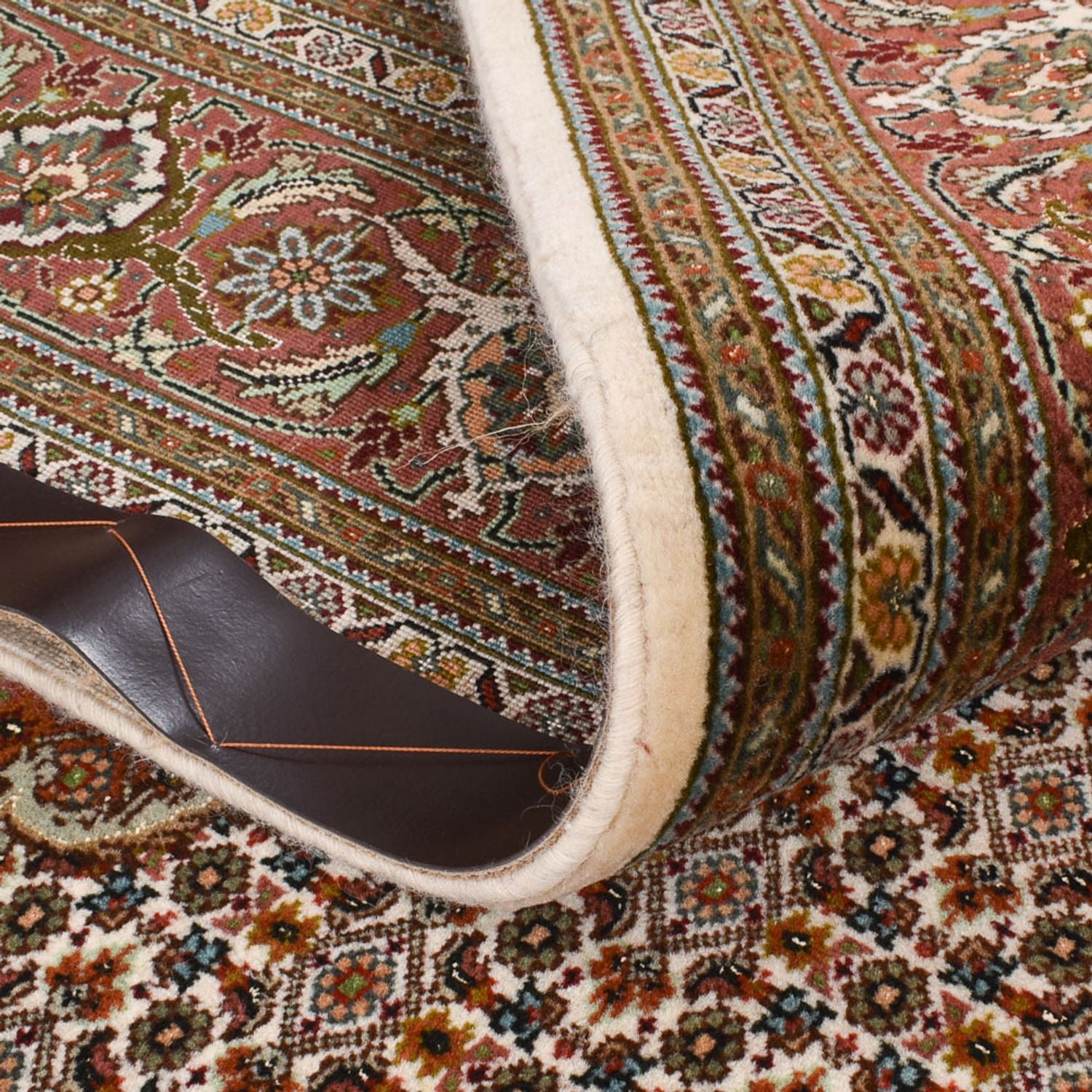 Tapis de couloir Tapis persan - Tabriz - Royal - 404 x 150 cm - marron clair
