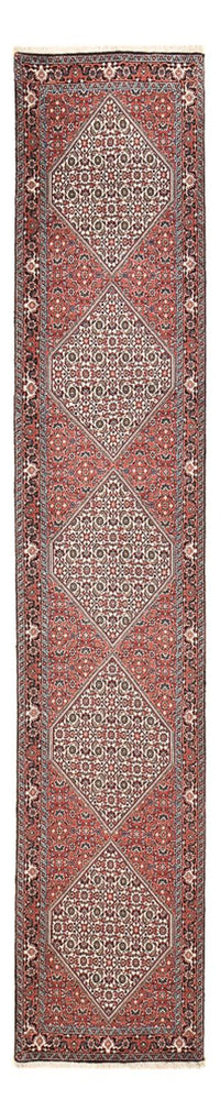 Tapis de couloir Tapis persan - Bidjar - 389 x 74 cm - marron