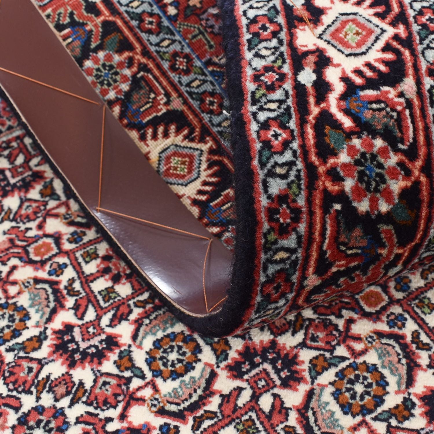 Tapis de couloir Tapis persan - Bidjar - 389 x 74 cm - marron
