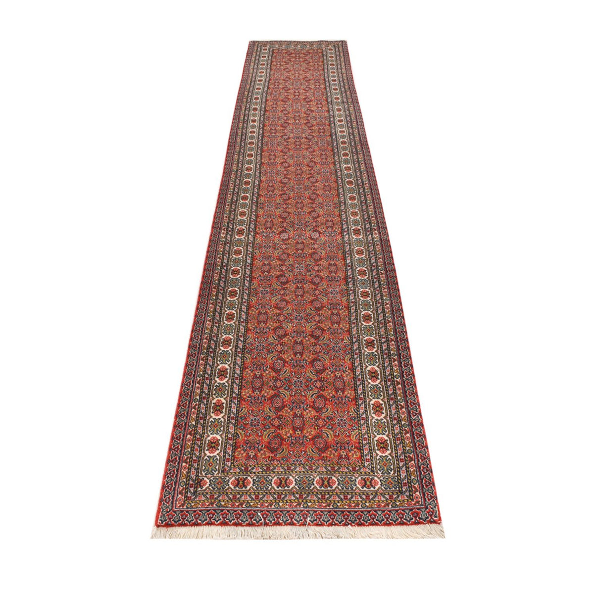 Tapis de couloir Tapis persan - Tabriz - 380 x 70 cm - rouille