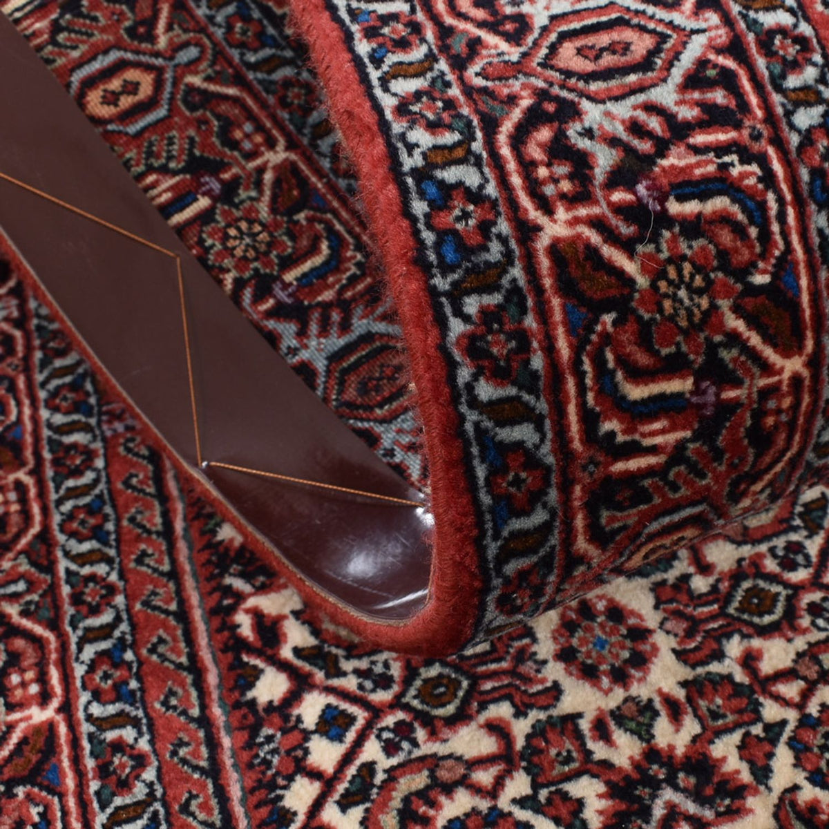 Tapis de couloir Tapis persan - Bidjar - 400 x 74 cm - marron