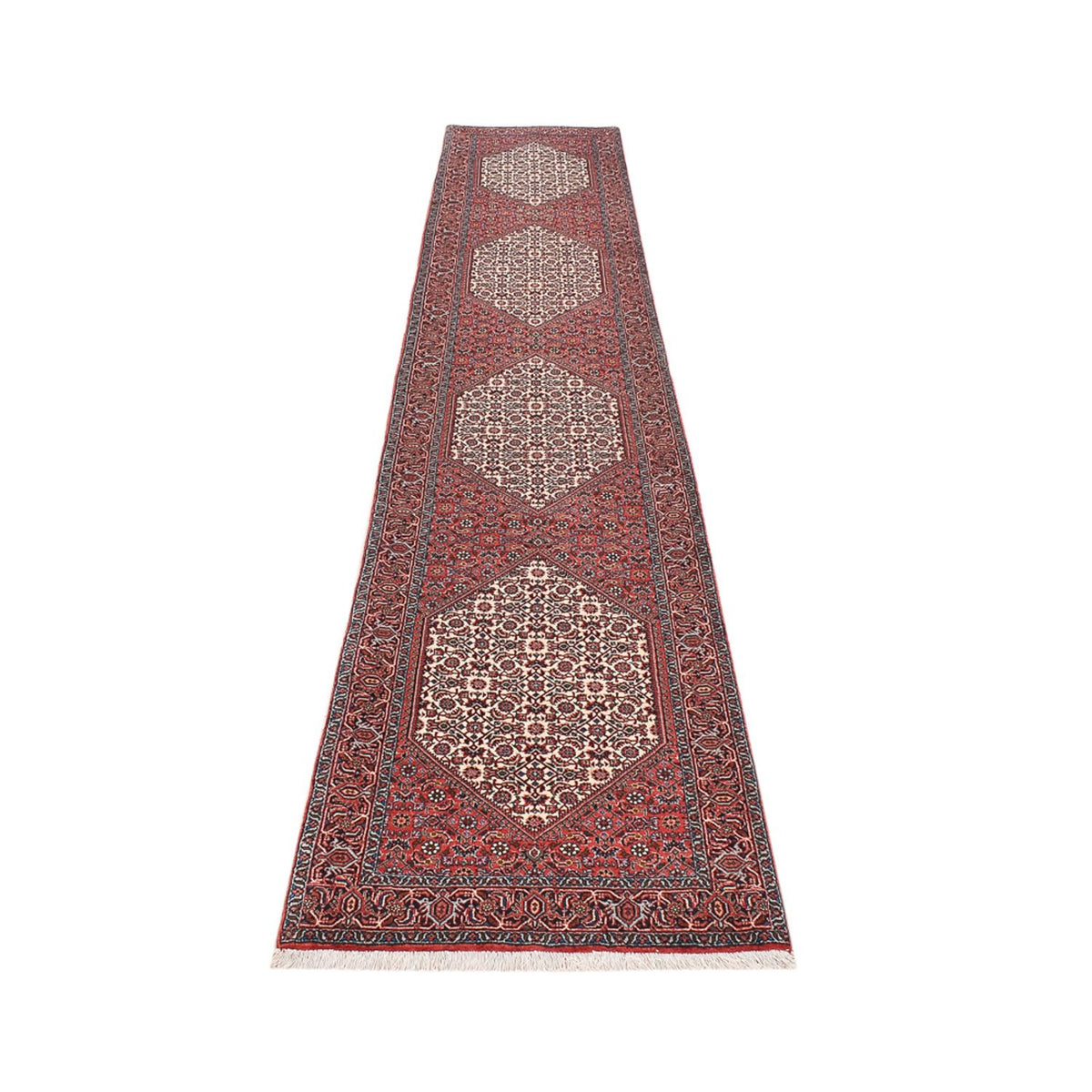 Tapis de couloir Tapis persan - Bidjar - 400 x 74 cm - marron