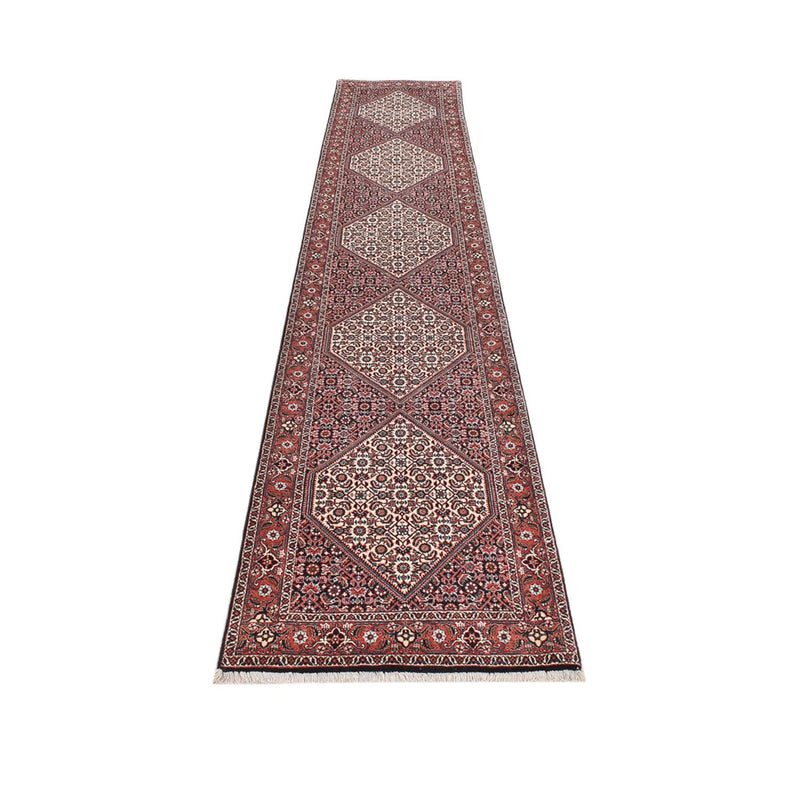 Tapis de couloir Tapis persan - Bidjar - 394 x 73 cm - marron