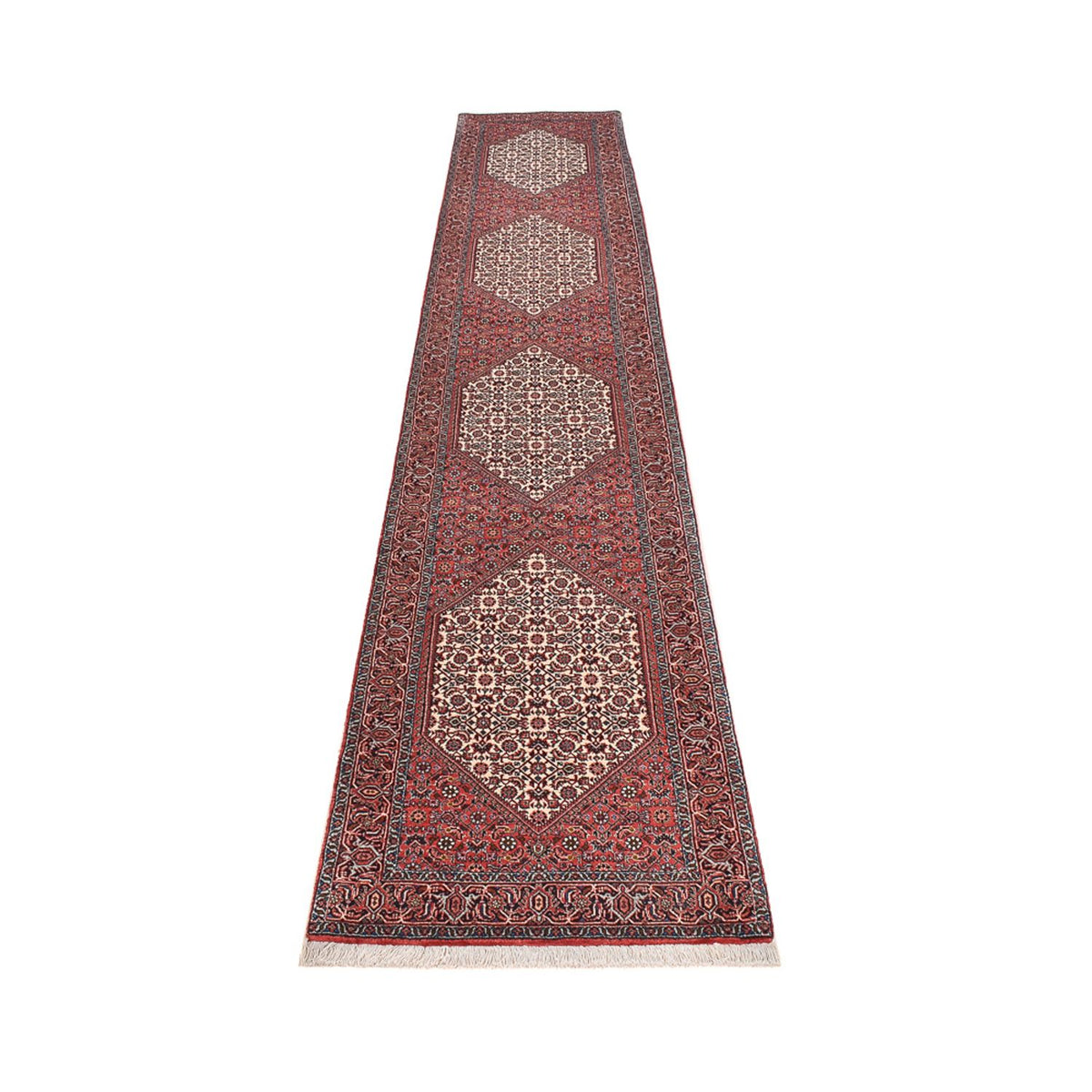 Tapis de couloir Tapis persan - Bidjar - 400 x 74 cm - marron