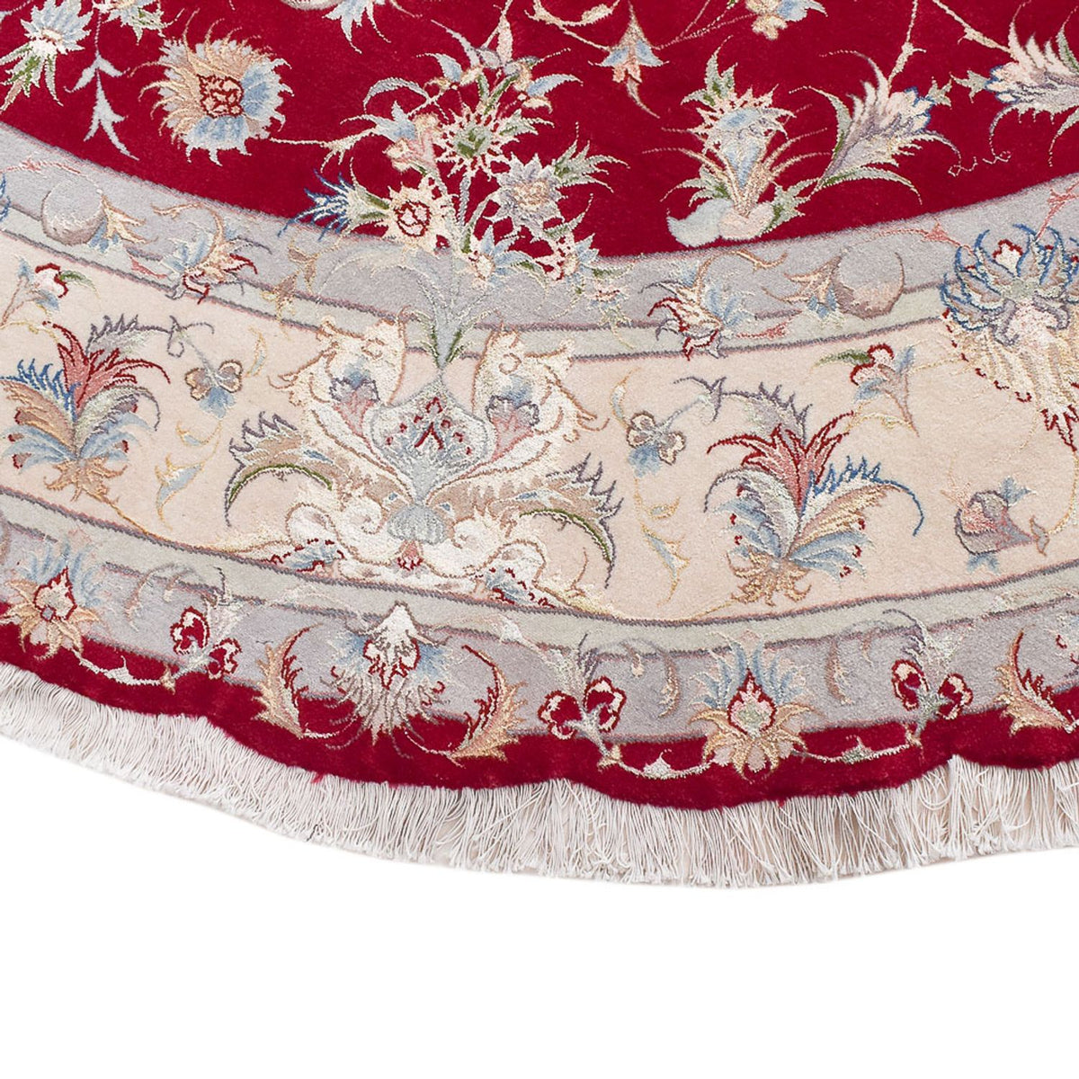 Tapis persan - Tabriz - Premium ronde  - 250 x 250 cm - rouge