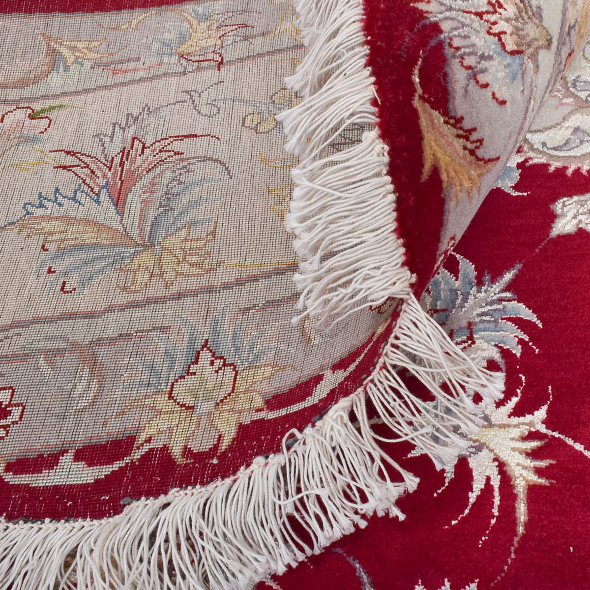 Tapis persan - Tabriz - Premium ronde  - 250 x 250 cm - rouge