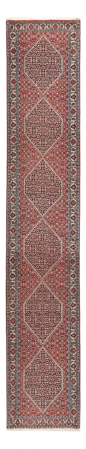 Tapis de couloir Tapis persan - Bidjar - 402 x 76 cm - marron