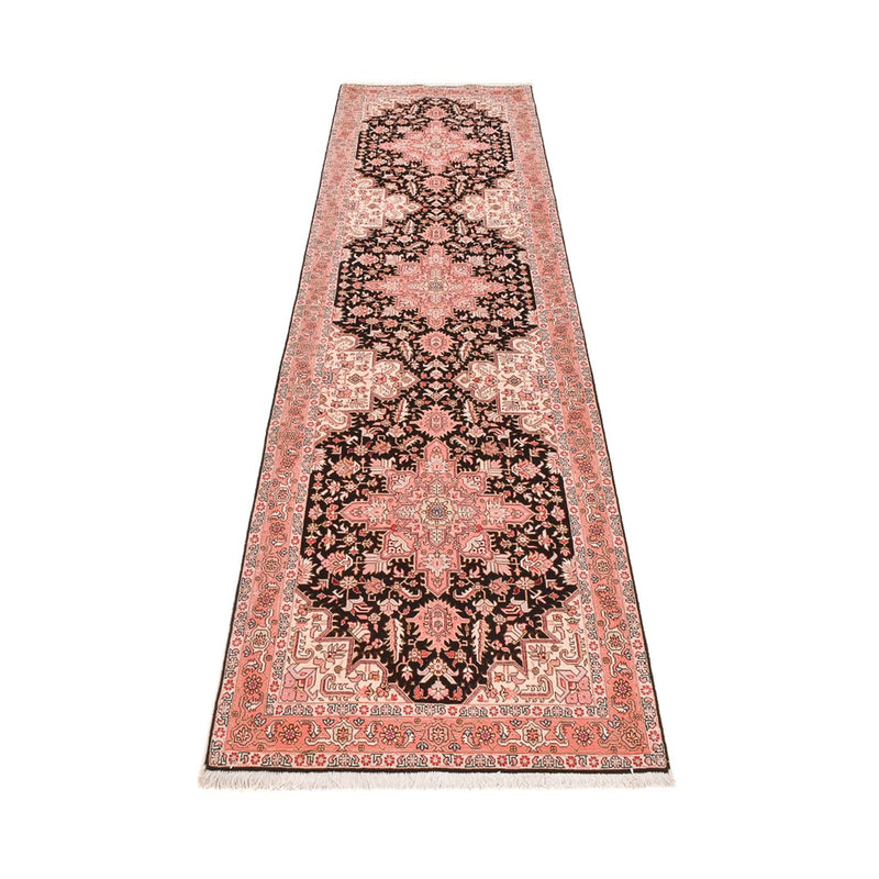 Tapis de couloir Tapis persan - Tabriz - Royal - 352 x 91 cm - bleu foncé