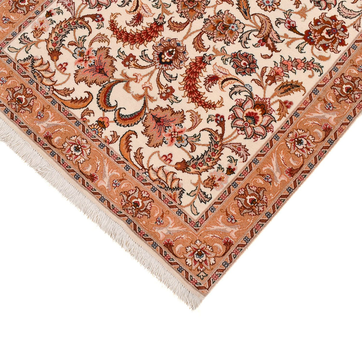 Tapis de couloir Tapis persan - Tabriz - Premium - 314 x 80 cm - beige