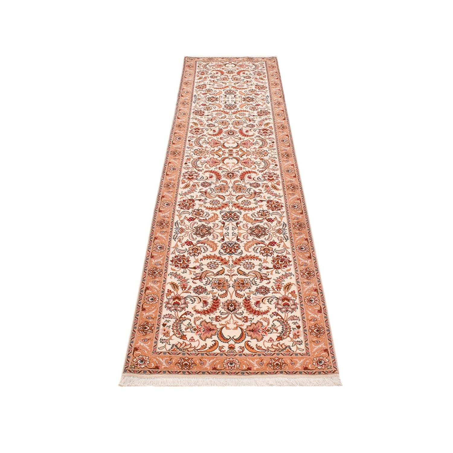 Tapis de couloir Tapis persan - Tabriz - Premium - 314 x 80 cm - beige