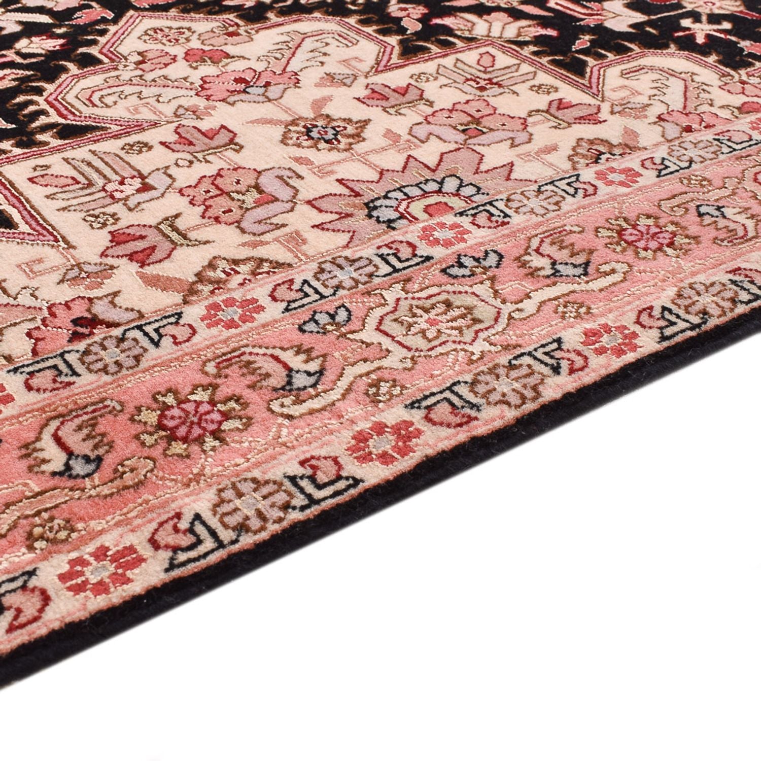 Tapis de couloir Tapis persan - Tabriz - Premium - 350 x 91 cm - bleu foncé