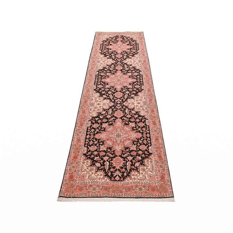 Tapis de couloir Tapis persan - Tabriz - Premium - 350 x 91 cm - bleu foncé
