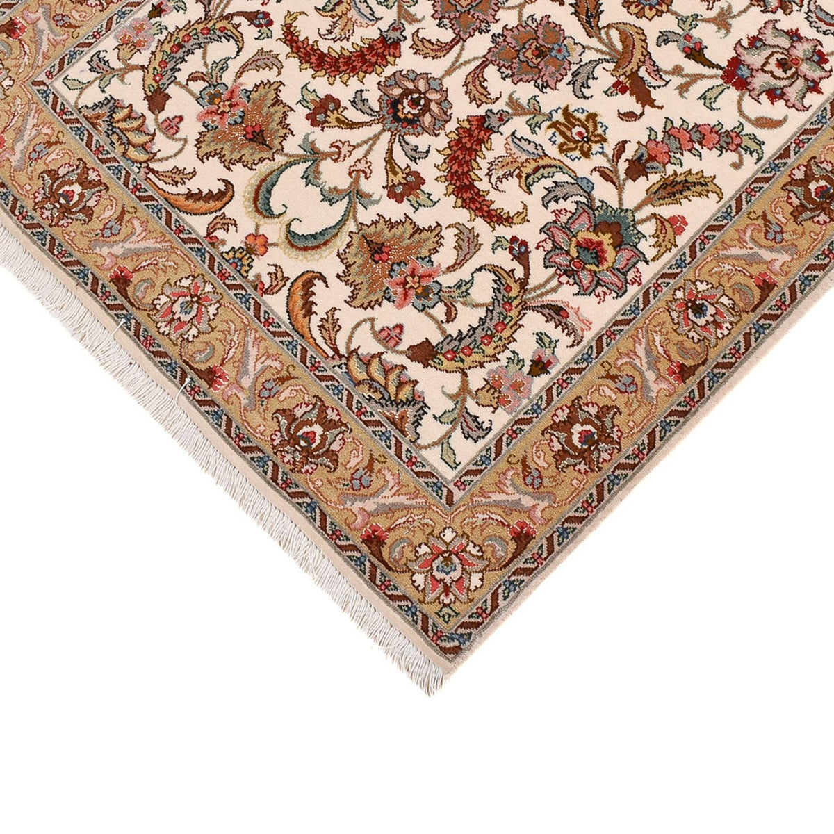 Tapis de couloir Tapis persan - Tabriz - Premium - 307 x 79 cm - caramel